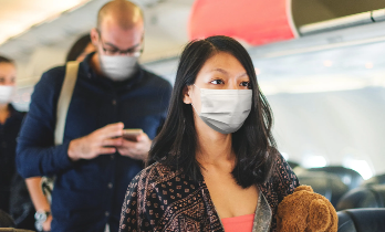 photo of travelers inside airplane